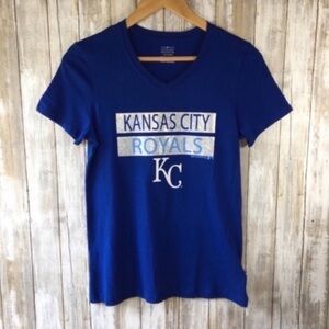 MLB Girls Kansas City Royals Glitter Tee Blue XL